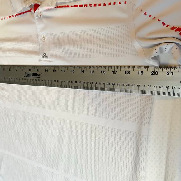 Adidas Puremotion Coolmax Men Polo Shirt Size M White Short Sleeve Golf Shirt - Picture 3 of 9